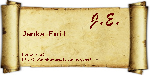 Janka Emil névjegykártya